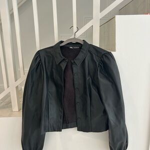 Zara Black Women's Faux Leather Jacket